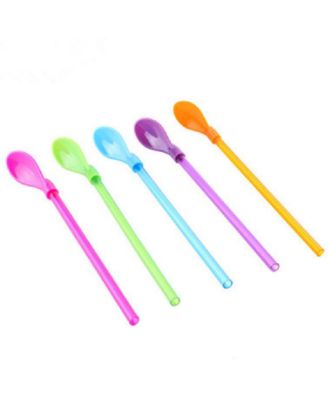 Picture of Party U World Party Plastic Straw With Spoons 80 Pc