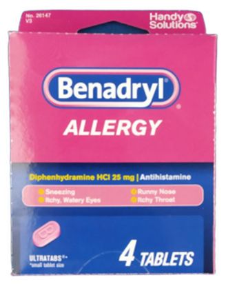 Picture of Benadryl Allergy Diphenhydramine Hci 25 Mg 4 Tablet