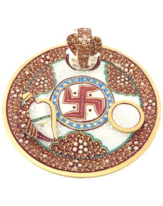 Picture of Made In India Marble Ganesh Vati Tray 1 Pc