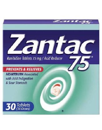 Picture of Zantac Ranitidine Acid Reducer 75 Mg 30 Tablet