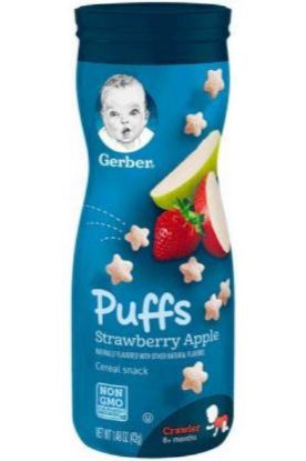 Picture of Gerber Puffs Strawberry Apple Cereal Snack 42 Grams