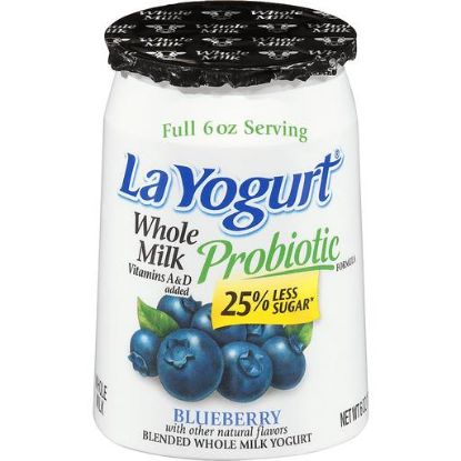 Picture of La Yogurt Probiotic Blueberry Blended Whole Milk Yogurt 6 Oz