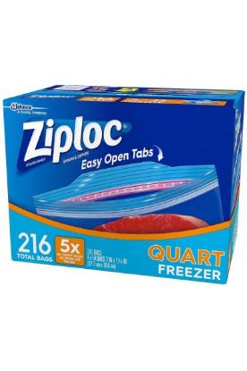 Picture of Ziploc Double Zipper Heavy Duty Quarter Size Freezer Bags 19 Count