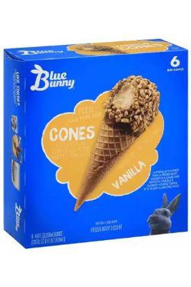 Picture of Blue Bunny Vanilla Cones Box 6 Ct