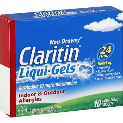 Picture of Claritin Indoor & Outdoor Allergies 24 Hour 10 Mg Liquid-filled Capsules 10 Ct