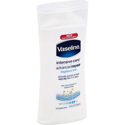 Picture of Vaseline Intensive Care Lotion Non-greasy Advanced Repair Fragrance Free 10 Oz