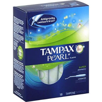 Picture of Tampax Pearl Tampons Super Absorbency Unscented 18 Count
