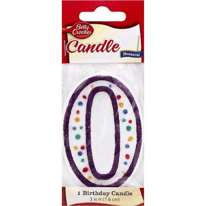 Picture of Betty Crocker Birthday Candle Numeral 0 1 Ct