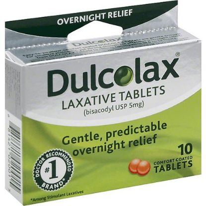 Picture of Dulcolax Laxative Overnight Relief Comfort Coated Tablets 10 Ct