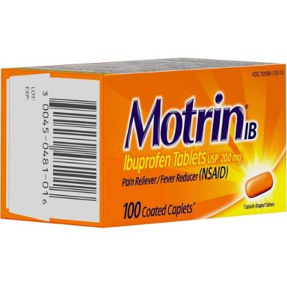 Picture of Motrin Adult Internal Analgesics Caplets 100 Ct