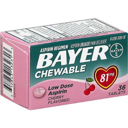 Picture of Bayer Aspirin Low Dose Chewable Tablets Cherry Flavored 36 Ct