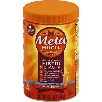 Picture of Metamucil Fiber 4 In 1 Multihealth Sugar-free Powder Orange Smooth 6.1 Oz