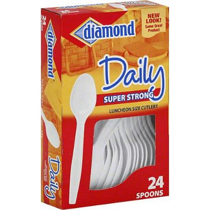 Picture of Diamond Daily Super Strong Luncheon Size Cutlery Spoons 24 Ct