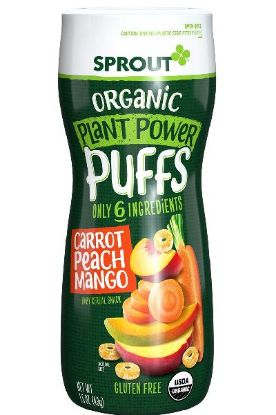 Picture of Sprout Organic Puffs Mango Carrot Peach 1.5 Oz