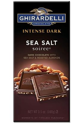 Picture of Ghiradelli Intense Dark Sea Salt chocolate bar 3.5 Oz