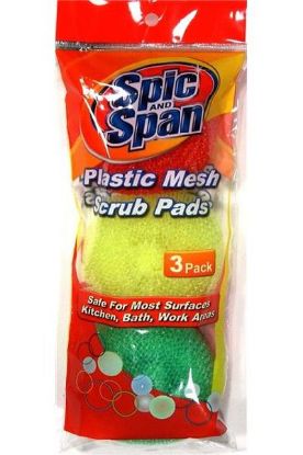 Picture of Spic And Span Plastic Mesh Scrub Pads 3 Pk