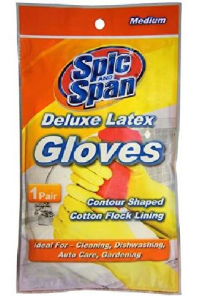 Picture of Spic And Span Deluxe Latex Gloves 1 Pcs