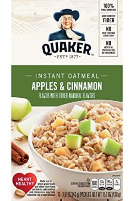 Picture of Quaker Instant Oatmeal Apples & Cinnamon 15.10 Oz