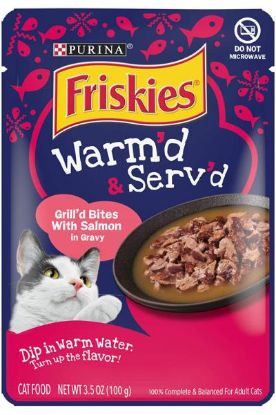 Picture of Purina Warmd & Serv/'D Grill/'D Bites With Salmon In Gravy 3.50 Oz