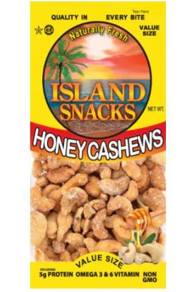Picture of Island Snacks Honey Cashews 2.25 Oz