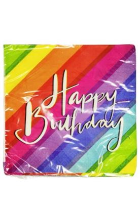 Picture of Unique Rainbow Lunch Napkin 16 Ct