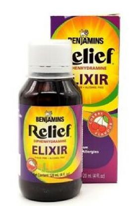 Picture of Benjamins Relief Elixir Sugar Free Syrup Cherry Flavour 120 Ml