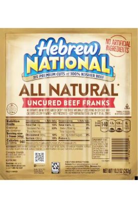 Picture of Hebrew National All Natural Uncured Beef Franks 10.30 Oz