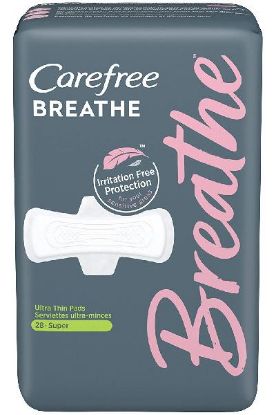 Picture of Carefree Breathe Ultra Thin Reg Pads Wings 15 Ct