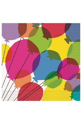 Picture of Unique Balloon And Rainbow Beverage Napkin 16 Ct