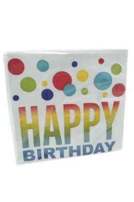 Picture of Unique Happy Birthday Beverage Napkin 16 Ct