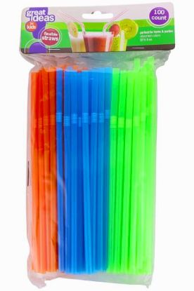Picture of Great Ideas Flex Straws 100 Ct