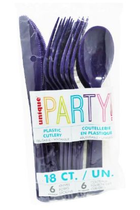 Picture of Unique Purple Cutlery 18 Ct