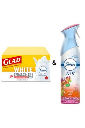 Picture of Glad White Small Kitchen Bags With Febreze Fresh Scent 48 Ct