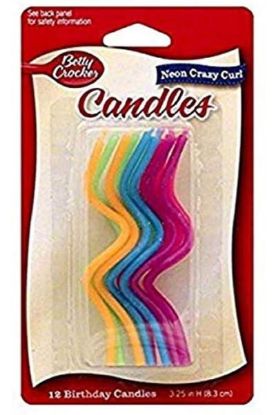 Picture of Betty Crocker Neon Crazy Curl Candles 12 Ct