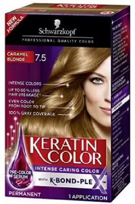 Picture of Schwarzkopf Keratin Color Caramel Blonde Hair Color 2.03 Oz
