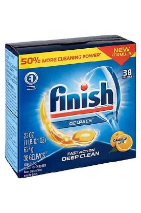 Picture of Finish Fast Action Deep Clean Gel Pacs Orange Scent 38 Ct