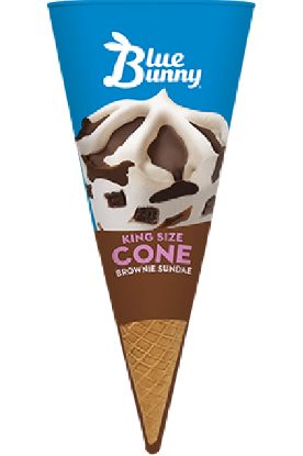 Picture of Blue Bunny Brownie Sundae Cone King Size Ice Cream (236ml) 8 Oz