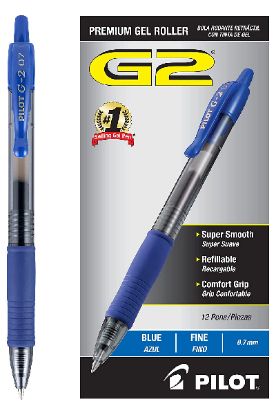 Picture of Premium Gel Roller Fine Blue Pen 2 Ct