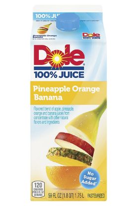 Picture of Tropicana Dole Pineapple Orange Banana Juice Carton 59 Oz