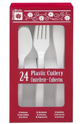 Picture of Premier White Plastic Cutlery 24 Ct
