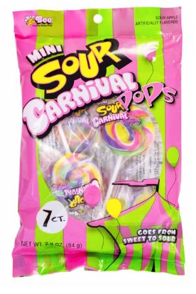 Picture of Kidsmania Mini Sour Carnival Pops 7ct 2.9 Oz