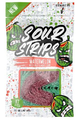 Picture of Sour Strip Watermelon Flavor 3.7 Oz