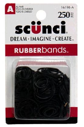 Picture of Scunci Black Rubberbands 250 Ct