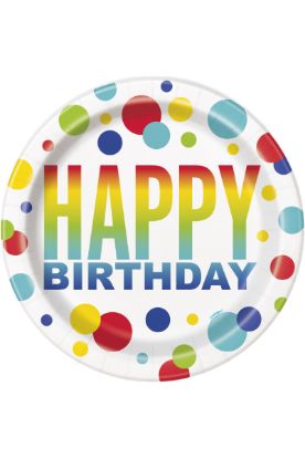 Picture of Unique Balloon And Rainbow 7 In Plates 8 Ct