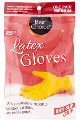Picture of Best Choice Deluxe Lined Latex Glove Medium Size 1 Ct