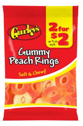 Picture of Gurleys 2 For 2 Gummy Peach Rings 2.75 Oz