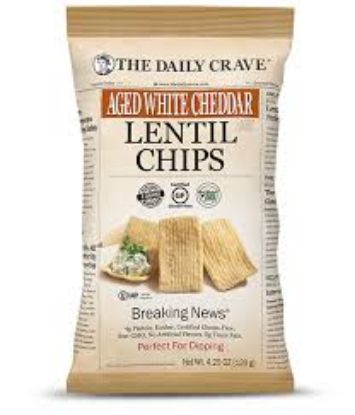 Picture of The Daily Crave Lentil Chips Aged White Cheddar 4.25 Oz